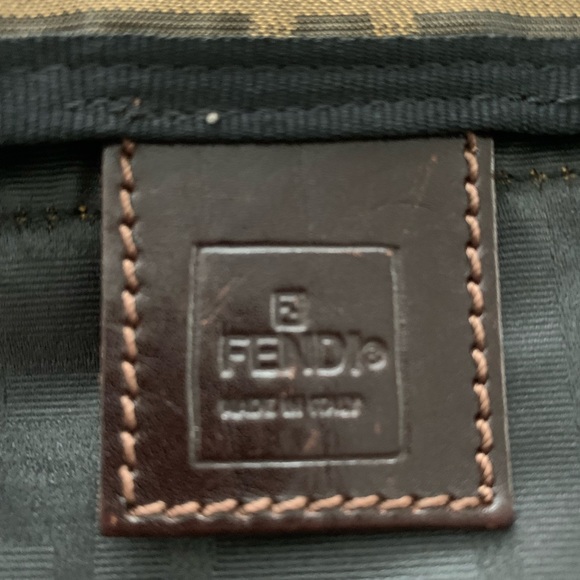 FENDI ZUCCA VINTAGE FOLDABLE NYLON/LEATHER MONOGRAM TOTE/ HANDBAG “DOUBLE F’S” - Picture 12 of 16